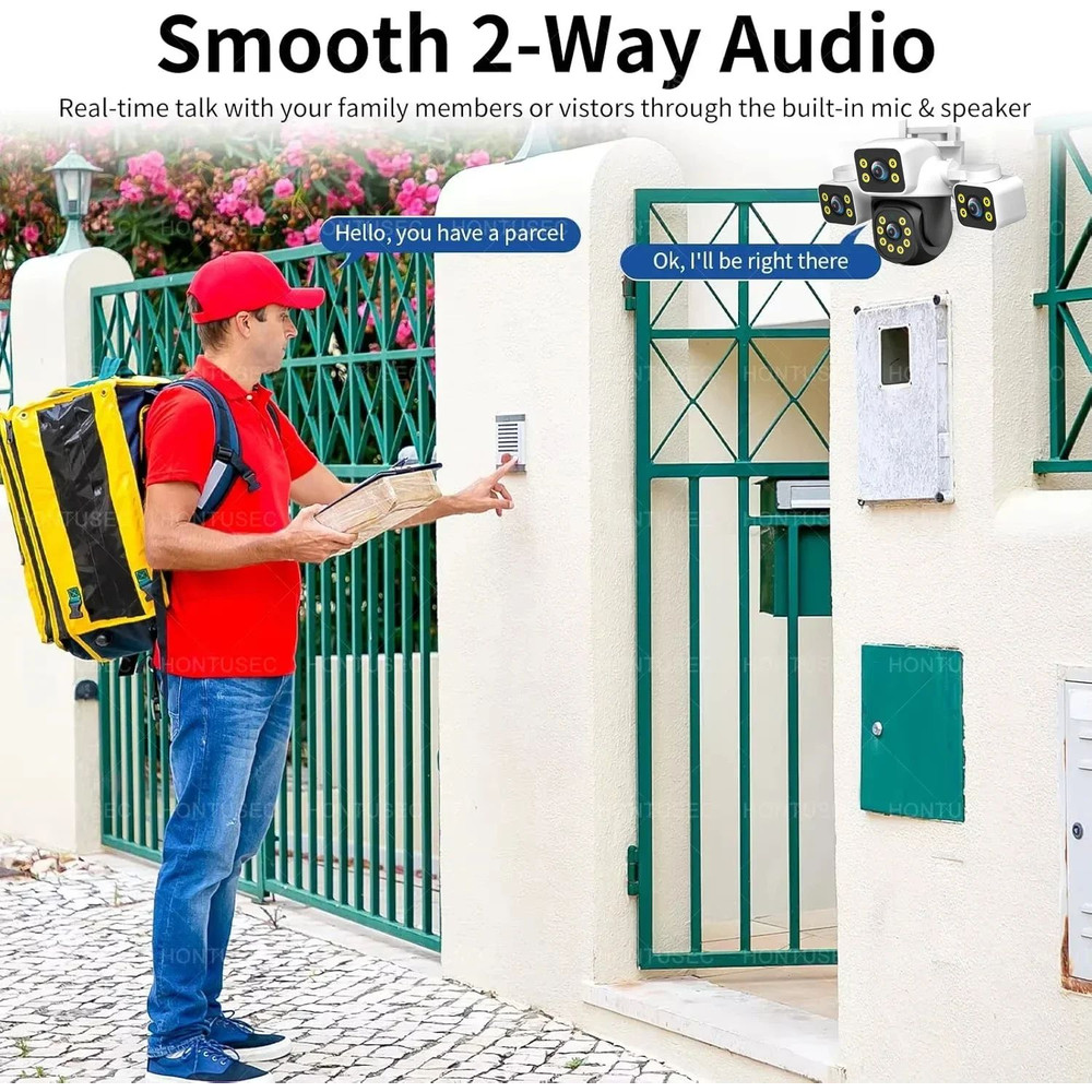6K UHD Outdoor WiFi Camera Triple Lens With AI Human Detection Auto Tracking Night Vision For 247 S 2