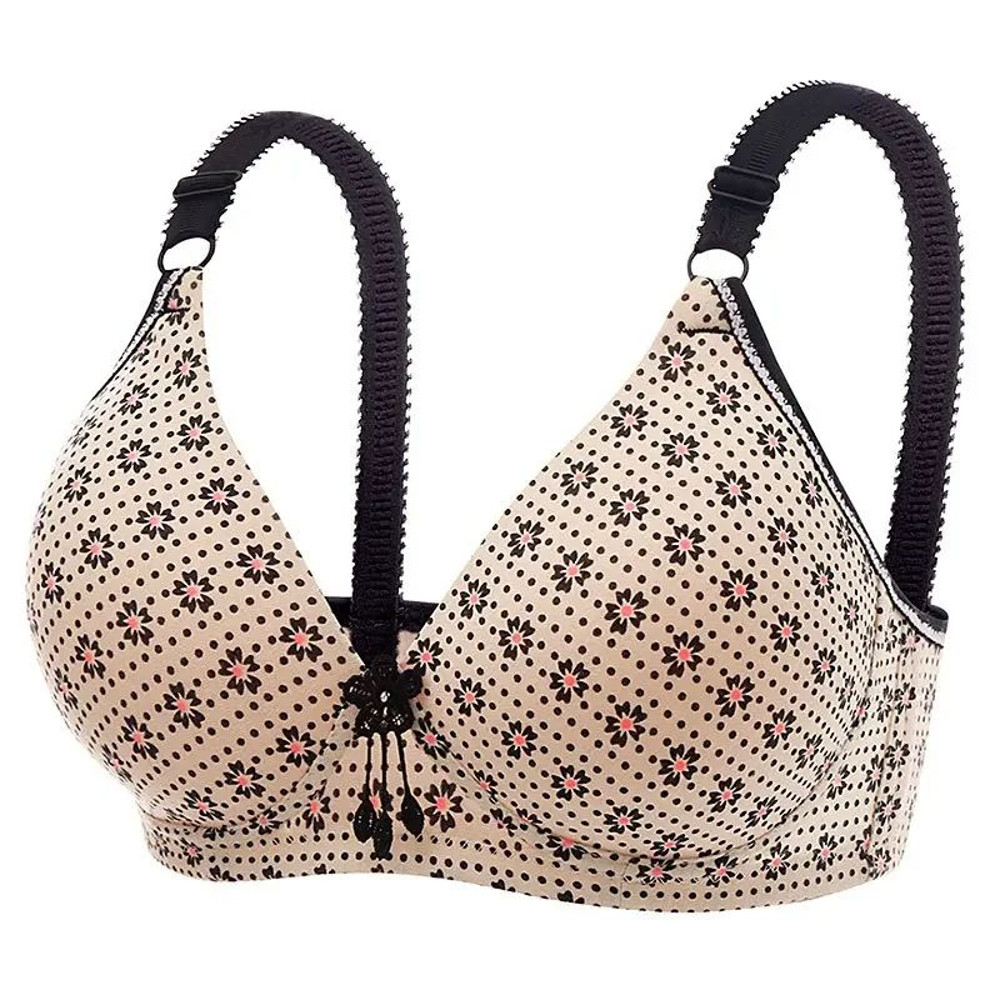 Women Comfortable Printed Mum Bra Lightweight Wireless Thin Section Brassiere For Moms 1