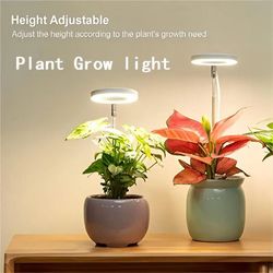 led grow light full spectrum plant light for indoor hydroponics, height adjustable with auto on/off timer