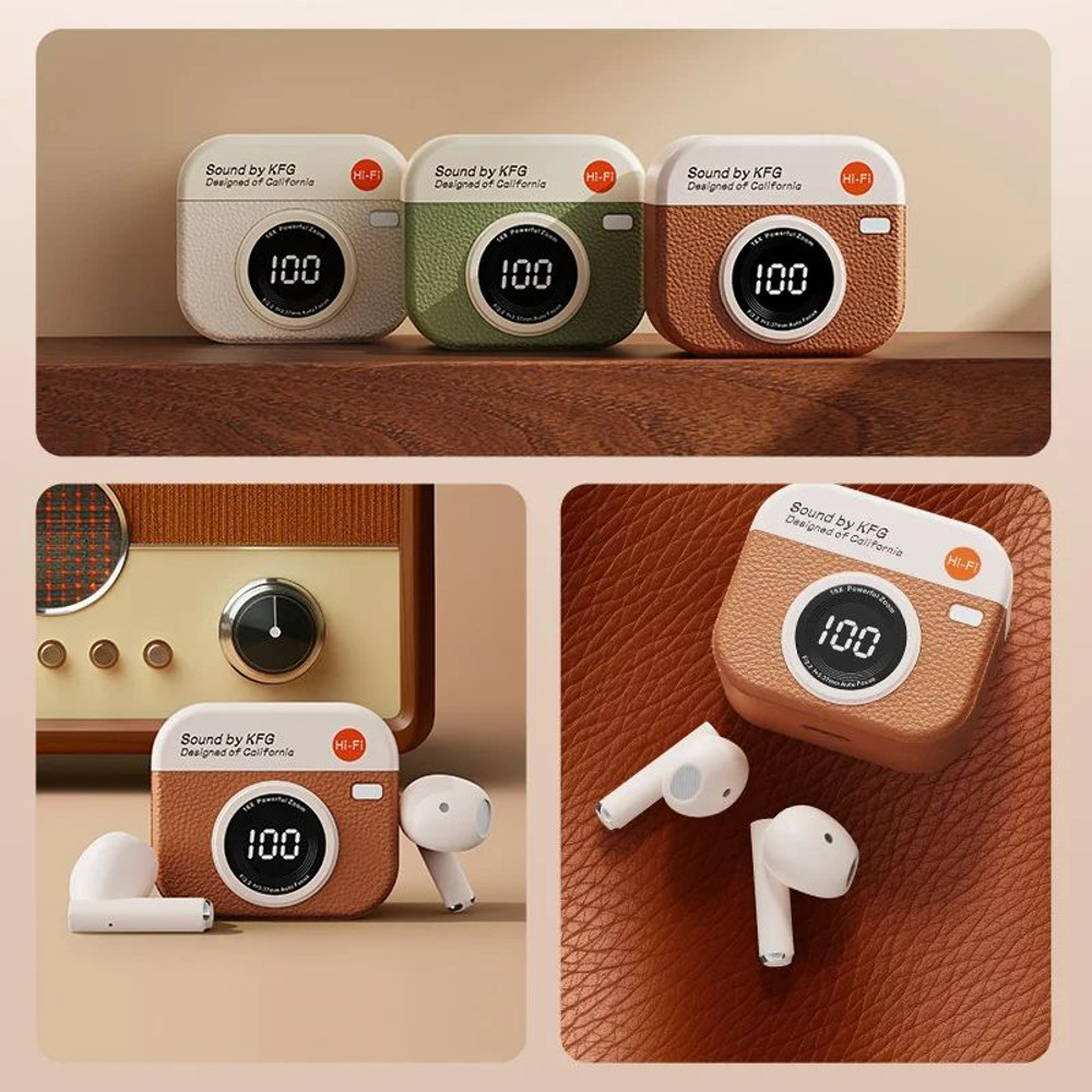 Wireless Earphones Playback Sport Earbuds With LED Display Built In Mic 2