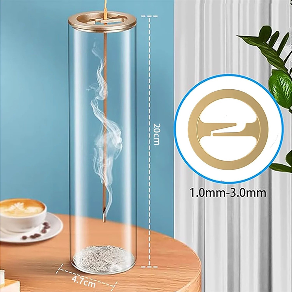 Minimalist Glass Incense Holder Anti Ash Flying Design With Detachable Ash Catcher For Home Decor Y 3