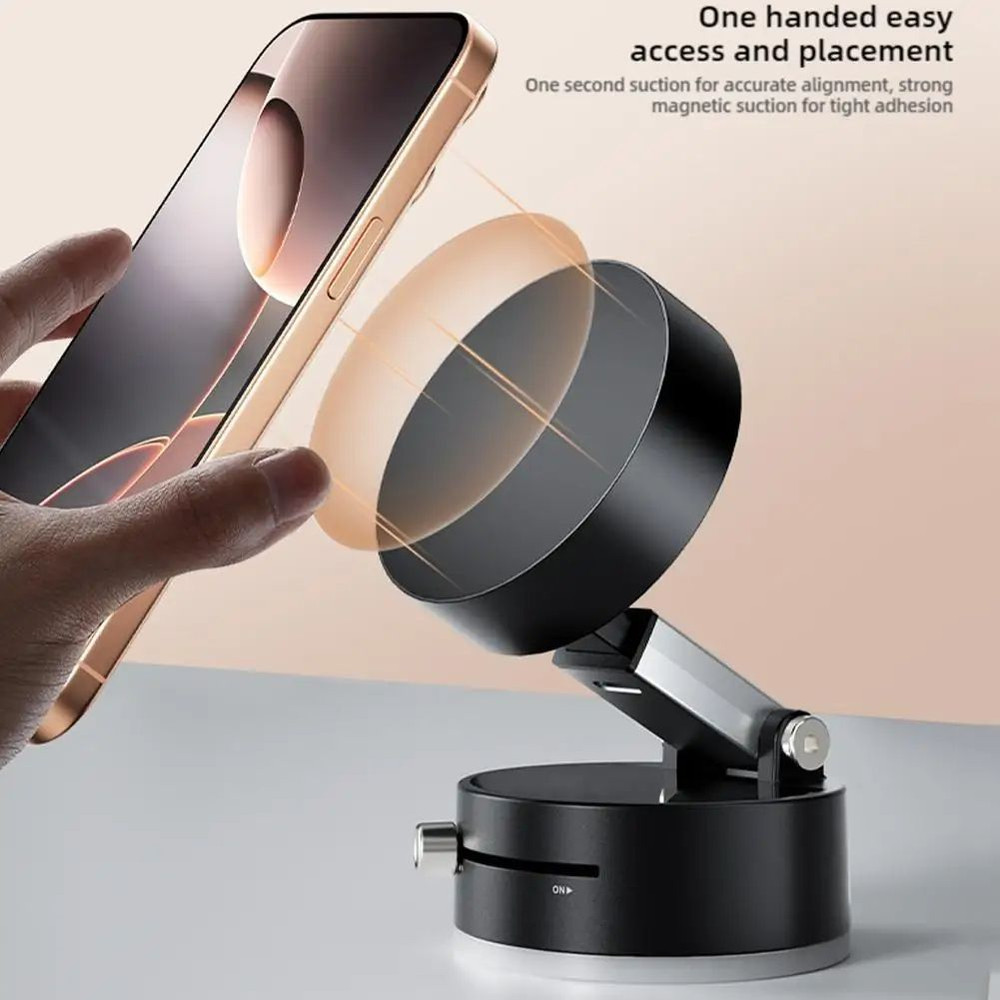Foldable Double Sided Vacuum Suction Cup Phone Holder Magnetic Mount Lazy Multi Functional Storage 2