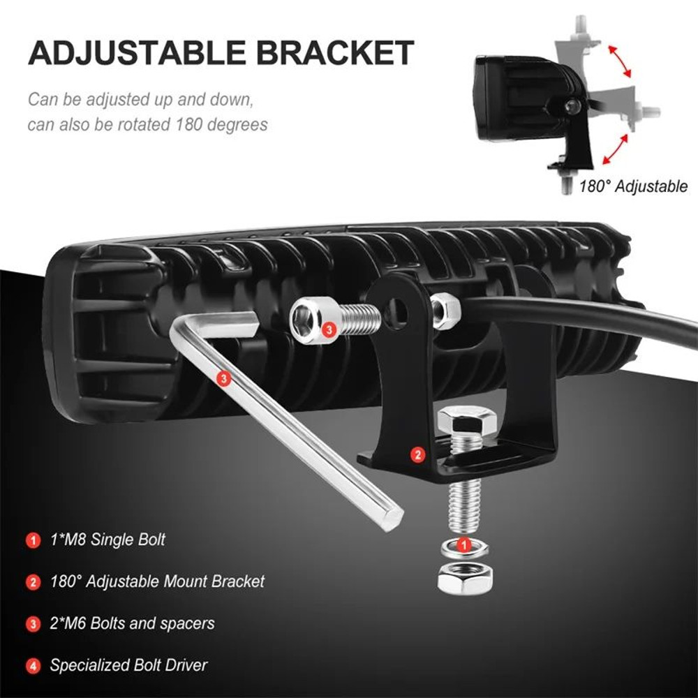 6D LED Light Bar Yellow White Fog Light LED Work Light For Car Motorcycle Offroad ATV Truck Tractor 2