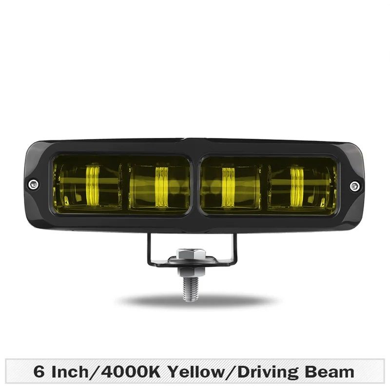 6D LED Light Bar Yellow White Fog Light LED Work Light For Car Motorcycle Offroad ATV Truck Tractor 7