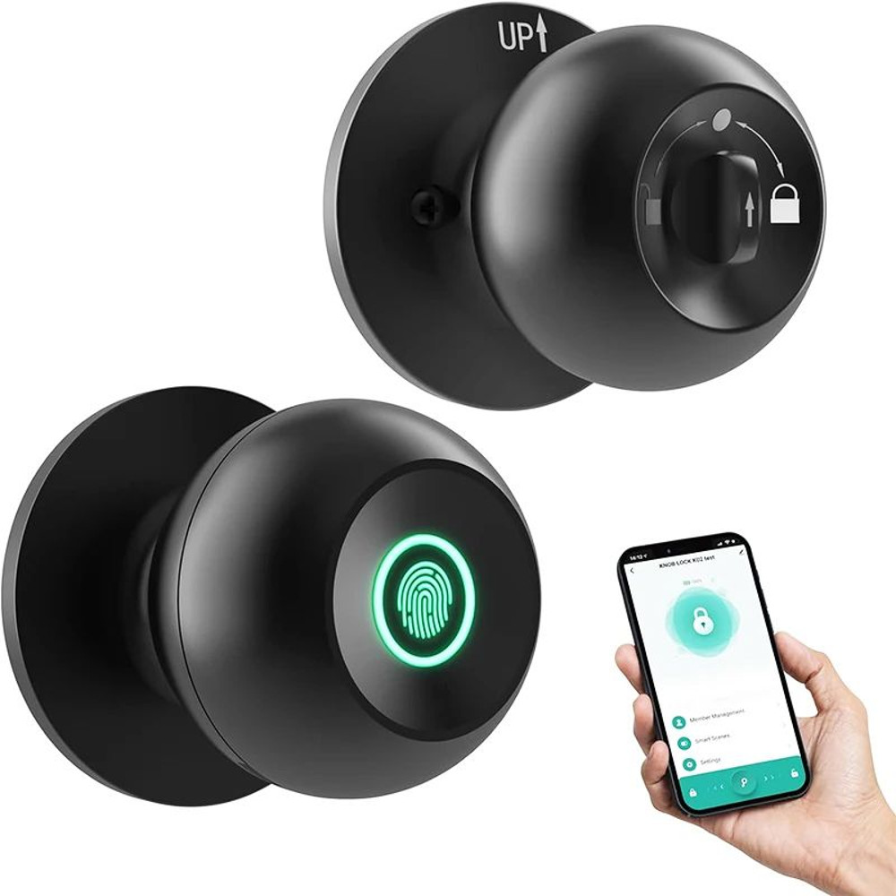 CIEPOJIET Bluetooth Smart Lock Tuya Fingerprint Door Lock With Keyless Entry Secure Tuya App Key C 6