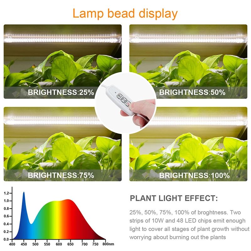 Full Spectrum Indoor LED Grow Light USB Timer Phytolamp For Hydroponics Seedlings Herbs Houseplant 3