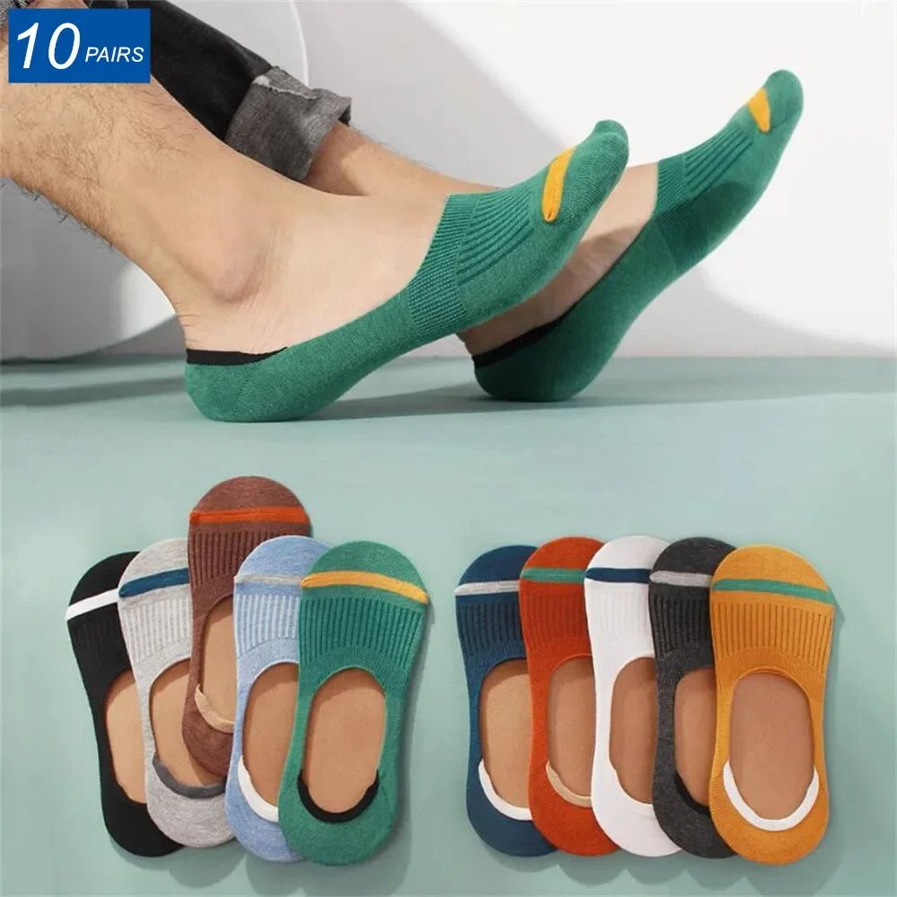 Men Cotton Boat Socks Summer Silicone Non Slip Invisible Thin SweatAbsorbing Male Ankle Sock Slippe 0