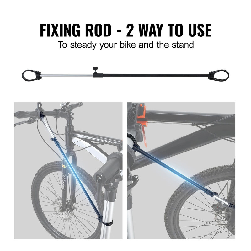 Heavyduty VEVOR Bike Repair Stand With Adjustable Height Magnetic Tool Tray Telescopic Arm Foldabl 4