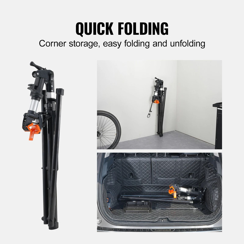 Heavyduty VEVOR Bike Repair Stand With Adjustable Height Magnetic Tool Tray Telescopic Arm Foldabl 5