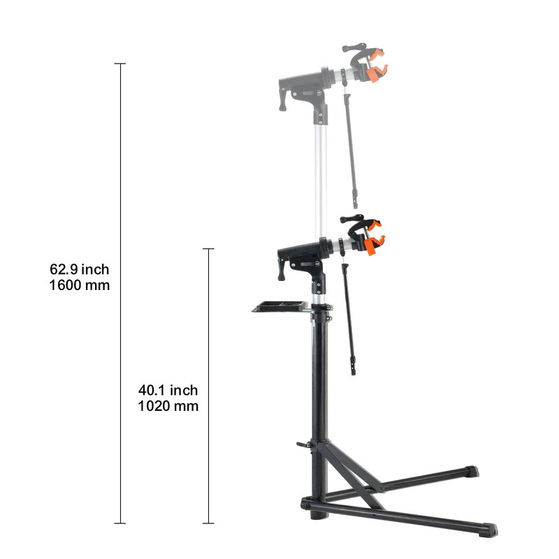 Heavyduty VEVOR Bike Repair Stand With Adjustable Height Magnetic Tool Tray Telescopic Arm Foldabl 6