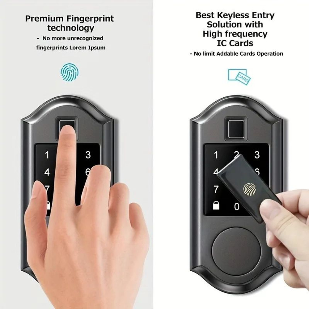 CIEPOJIT Smart Fingerprint Deadbolt Door Lock Electric Keyless Entry Door Lock With Auto Lock Keypa 5