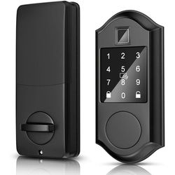 ciepojit smart fingerprint deadbolt door lock, electric keyless entry door lock with auto lock, keypad, password, latch
