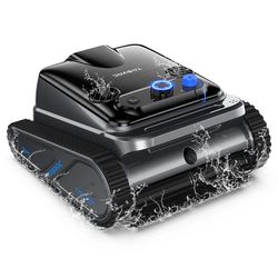 premium cordless robotic pool vacuum cleaner for inground pools with motors, wall & waterline cleaning, long battery