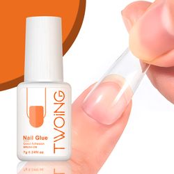 super strong nail glue for acrylic & press on nails, quick lasting adhesion for fake nails & tips