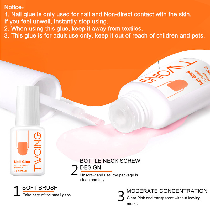 Super Strong Nail Glue for Acrylic & Press On Nails, Quick Lasting Adhesion for Fake Nails & Tips