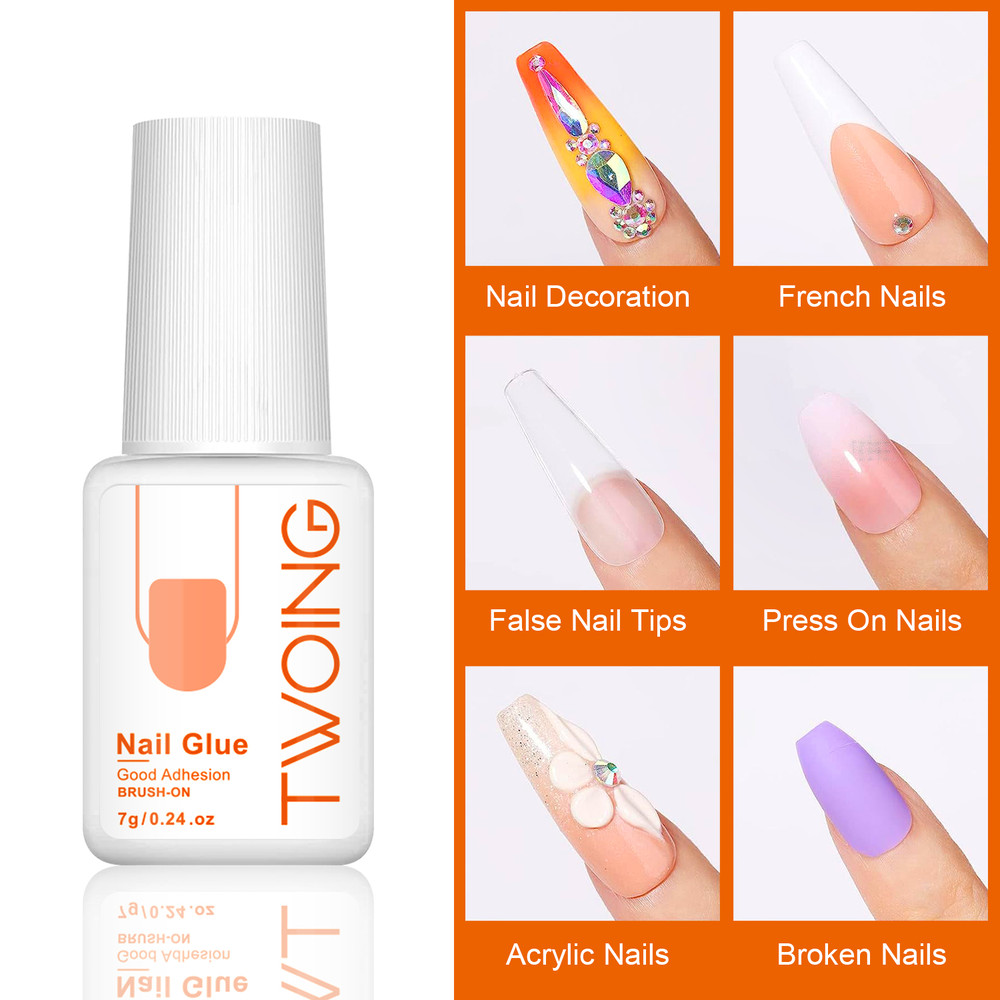 Super Strong Nail Glue for Acrylic & Press On Nails, Quick Lasting Adhesion for Fake Nails & Tips