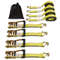 4 Pack Ratchet Tie Down Straps 10000 Lbs Breaking Strength 2 X 27 Heavy Duty Straps With Double J H 11