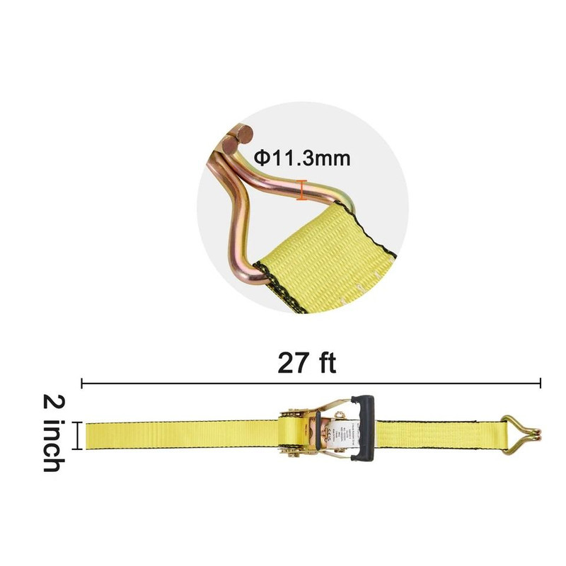 4 Pack Ratchet Tie Down Straps 10000 Lbs Breaking Strength 2 X 27 Heavy Duty Straps With Double J H 4
