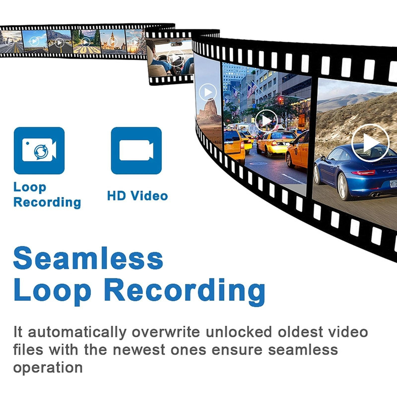 Dual 1080P Dash Cam With 4 Screen Car DVR Recorder For Front Rear Camera Coverage 4