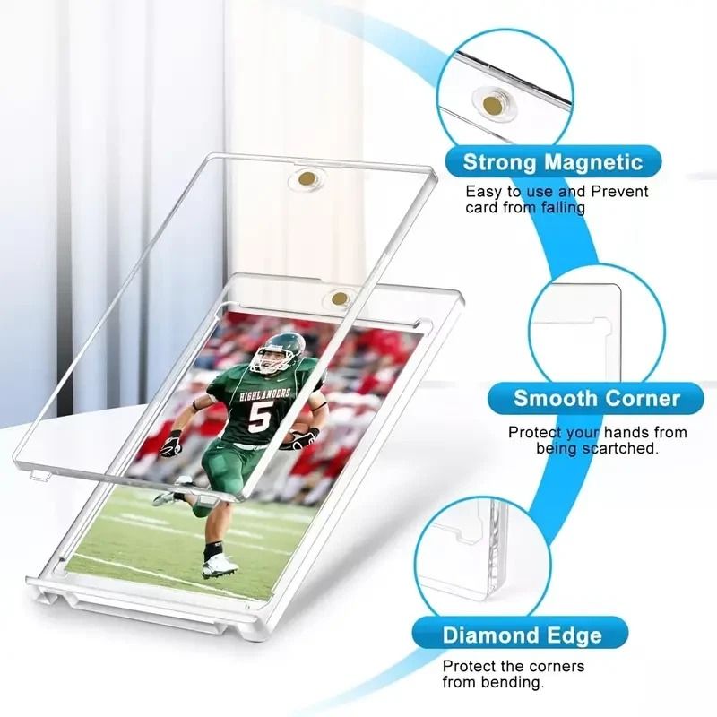 30 Pack Magnetic Card Holders 35pt OneTouch Trading Sports Card Protectors With Hard UV Protection 4