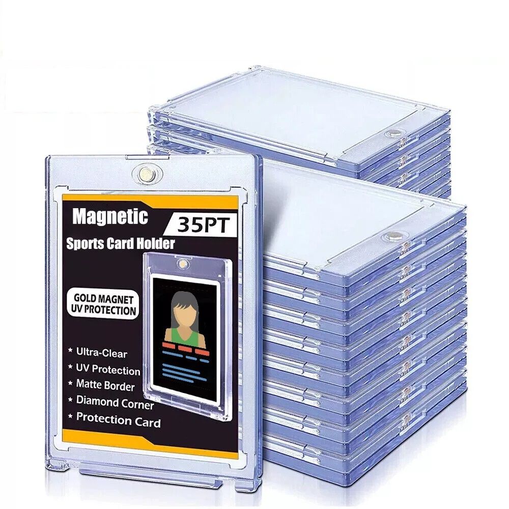 30 Pack Magnetic Card Holders 35pt OneTouch Trading Sports Card Protectors With Hard UV Protection 2