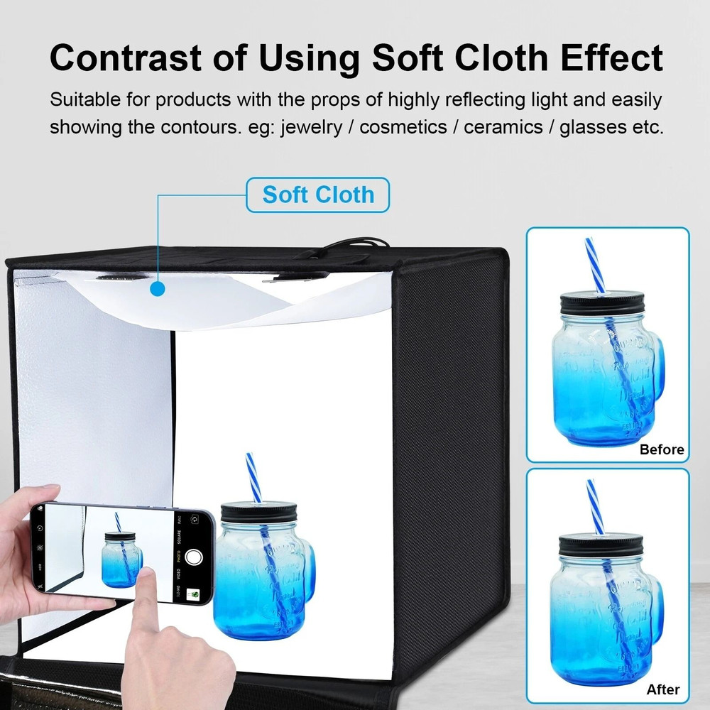 24 Large LED Light Box Photo Tent Dimmable Photography Studio Shooting Box For Professional Product