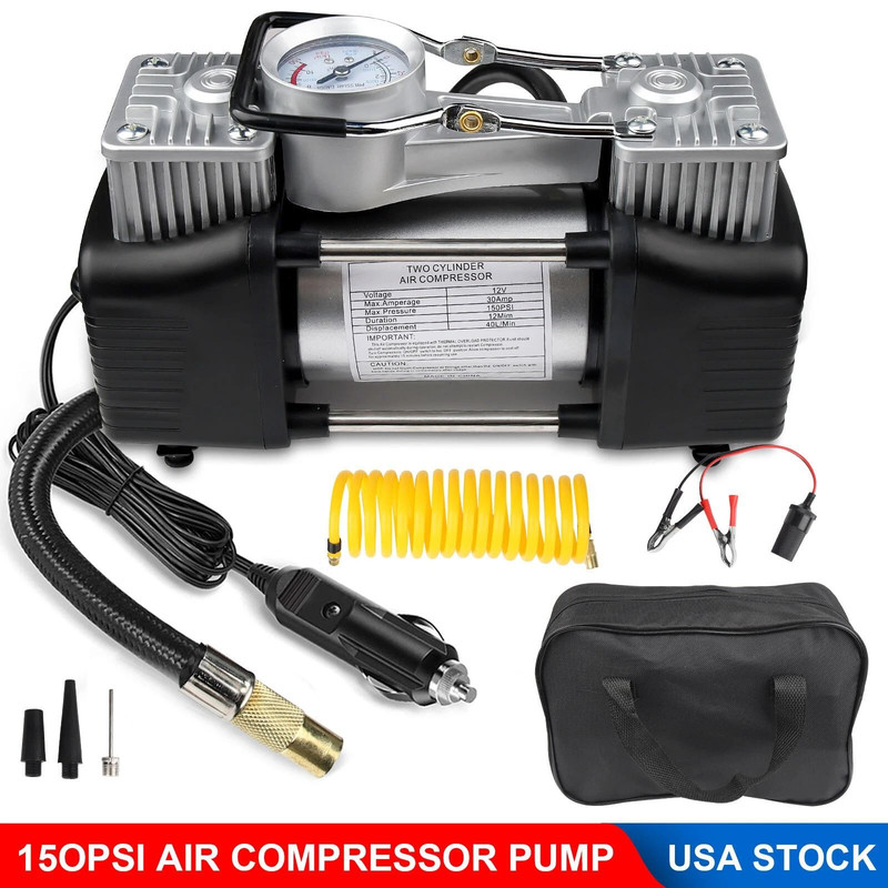 Portable Car Tire Inflator Heavy Duty Electric Air Compressor Pump For Auto Vehicles 5