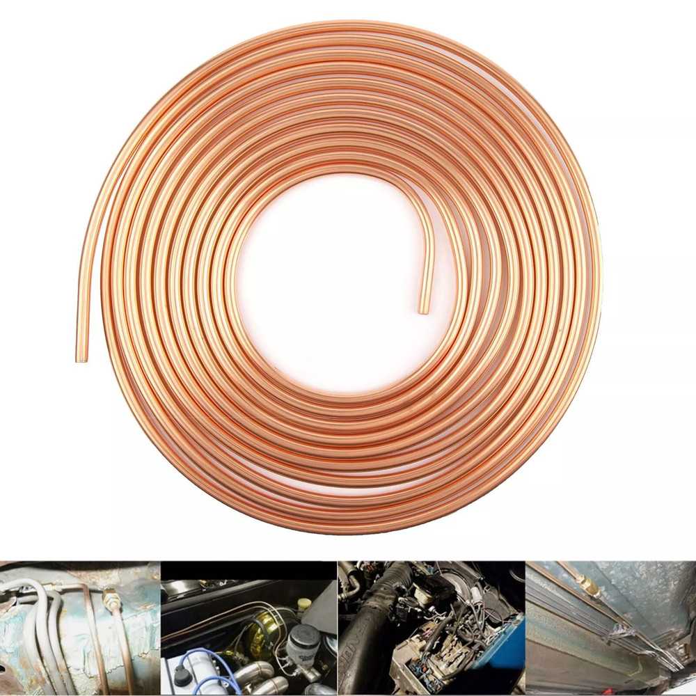 Copper Nickel Brake Line Tubing Kit 516 OD 25 Ft Coil Roll With All Size Fittings For Auto Repair 3
