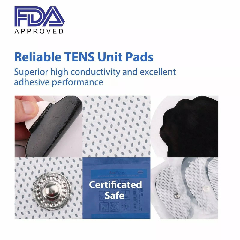 40 Replacement Electrode Pads For TENS Units Super Value Snap TENS Electrodes 3