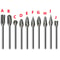Tungsten Carbide Rotary Burr Set 10pc 18 Shank Drill Bits For Engraving Grinding Shaping 4