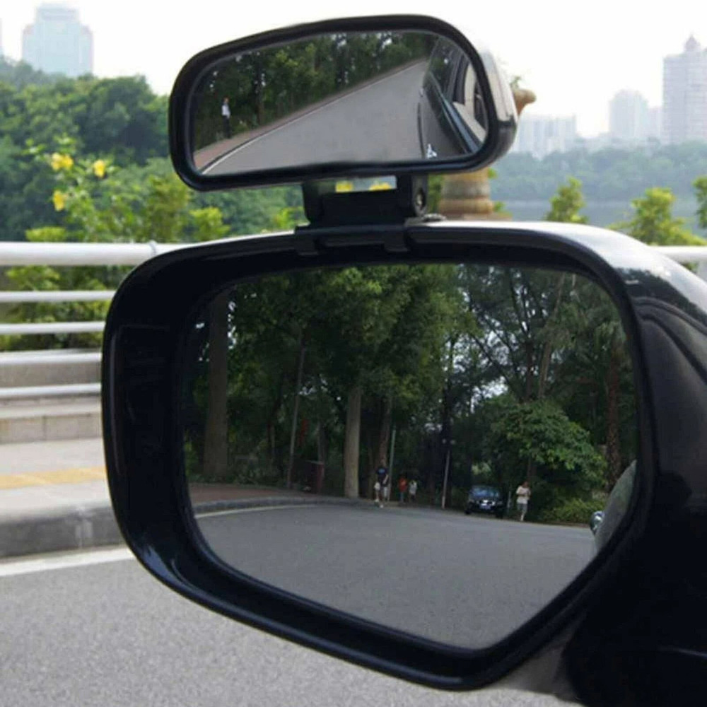 Car Blind Spot Mirror Extra Large Adjustable Wide Angle AddOn For DriverPassenger Side 0