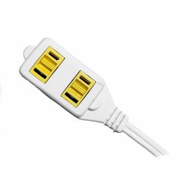 2 pcs 3-prong grounded ac power extension cord, 6 ft wall tap outlet w/ on/off switch button