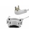 ETL Certified 6 Ft 16 Gauge Extension Cord 3 Grounded Outlets Flat Angle Plug White Power Cord 0
