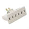 3 Outlet Grounded Power Adapter 2 Prong Swivel Wall Tap UL Listed SpaceSaving Beige Design 1