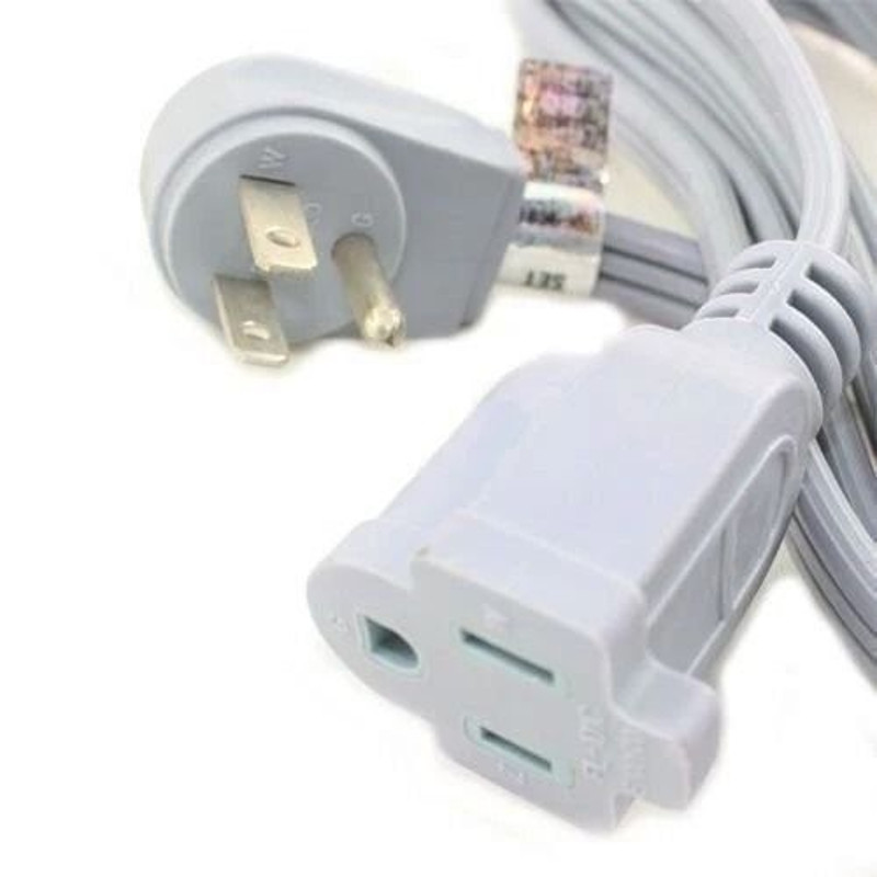 12 Foot Indoor Power Extension Cord Heavy Duty Wall Hugger Design UL Certified For Home Use 1