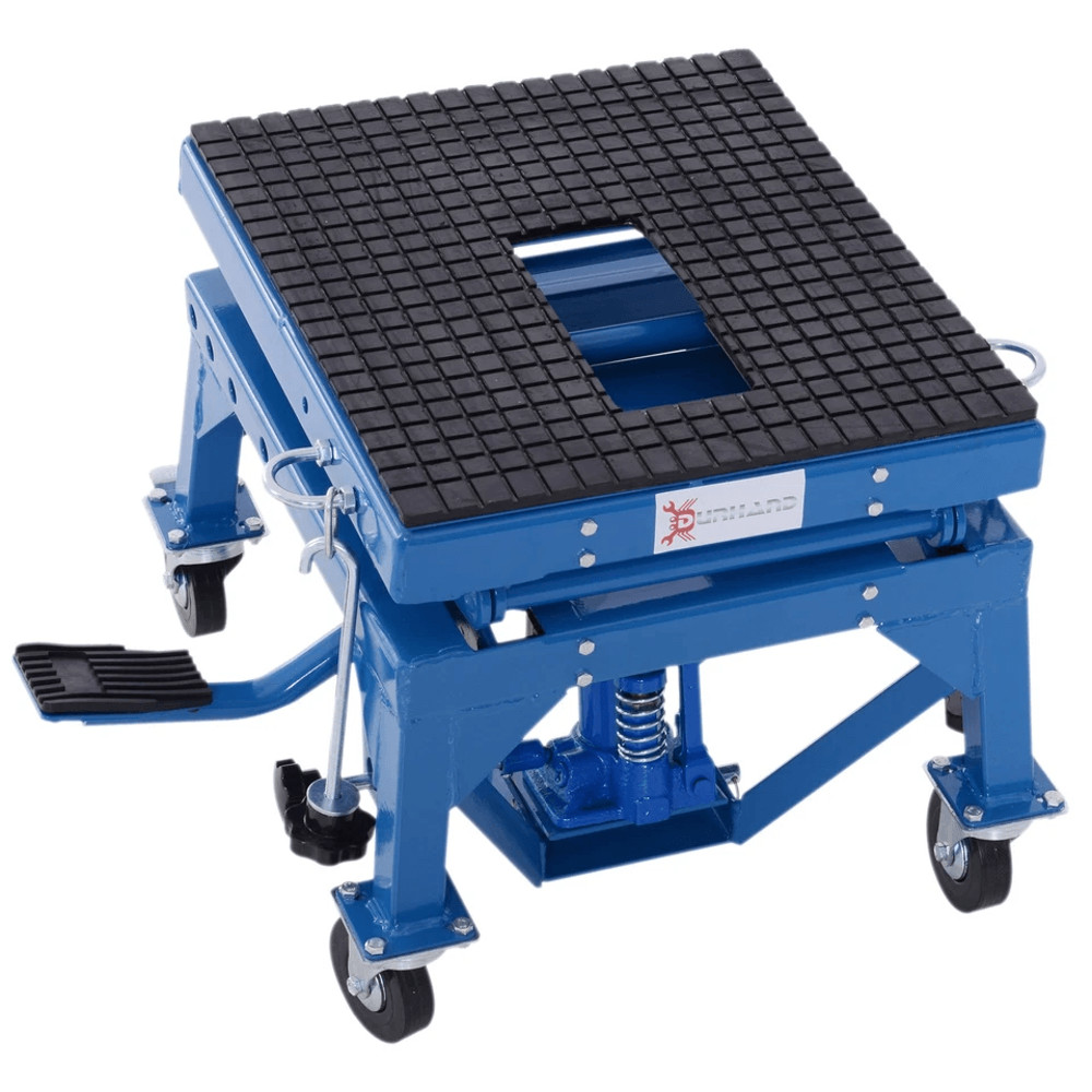 Steel Frame Portable Hydraulic Motorcycle Scissor Lift Stand W Foot Pump 2