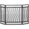 Folding Fireplace Screen Black Home Metal Mesh Fire Spark Guard Protective Fireplace Safety Screen 1