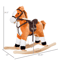 Kids Rocking Horse Plush Ride On Toy With Sound Moving Tail Classic Child Rocker 2