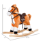 Kids Rocking Horse Plush Ride On Toy With Sound Moving Tail Classic Child Rocker 2