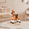 Kids Rocking Horse Plush Ride On Toy With Sound Moving Tail Classic Child Rocker 0