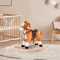 Kids Rocking Horse Plush Ride On Toy With Sound Moving Tail Classic Child Rocker 0