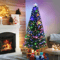 Fiber Optic Artificial Christmas Tree Pre Lit With Multi Color LED Lights Dense Tip Holiday Decor S