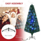 Fiber Optic Artificial Christmas Tree Pre Lit With Multi Color LED Lights Dense Tip Holiday Decor S