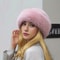 Winter Thick Warm Furry Beanies Hat For Women Imitation Mink Fur Russian Cap Solid Color Plush Brim 0