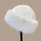Winter Thick Warm Furry Beanies Hat For Women Imitation Mink Fur Russian Cap Solid Color Plush Brim 6