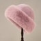 Winter Thick Warm Furry Beanies Hat For Women Imitation Mink Fur Russian Cap Solid Color Plush Brim 7