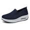 Spring Autumn Women's Swing Shoes Mesh Loafers, Flat Platform Female Shoe Wedges, Wide Width Height Increasing Ladies