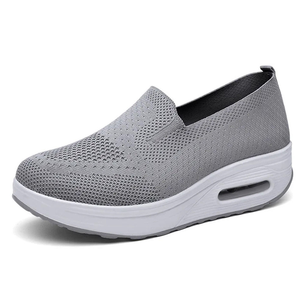 Spring Autumn Women's Swing Shoes Mesh Loafers, Flat Platform Female Shoe Wedges, Wide Width Height Increasing Ladies