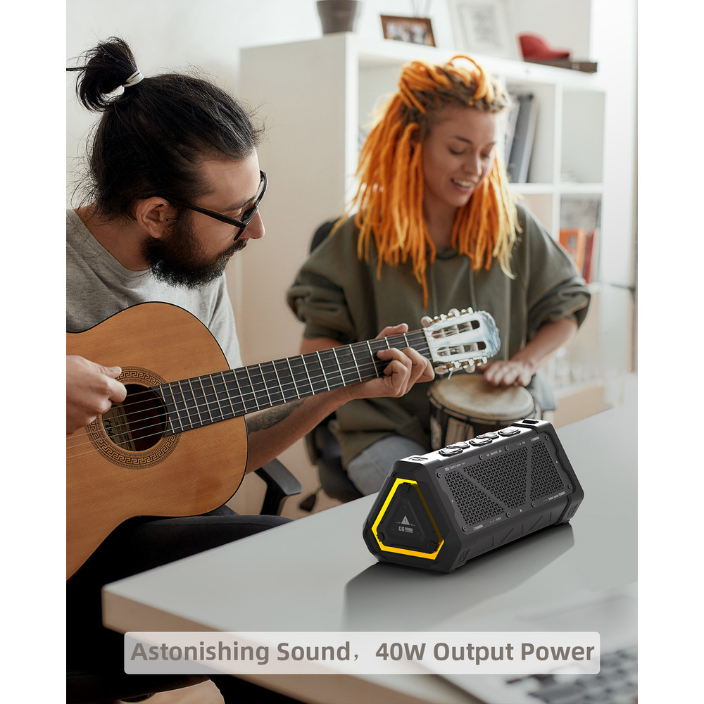 Outdoor Bluetooth Speaker 40W Waterproof Stereo Sound Bluetooth 53 Wireless Speaker With RGB Light 4