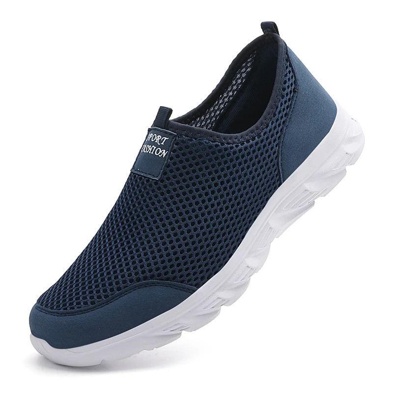 Breathable Mesh Men Running Shoes, Lightweight Summer Sneakers Casual Walking Slip-On Loafers Driving Zapatos Casuales